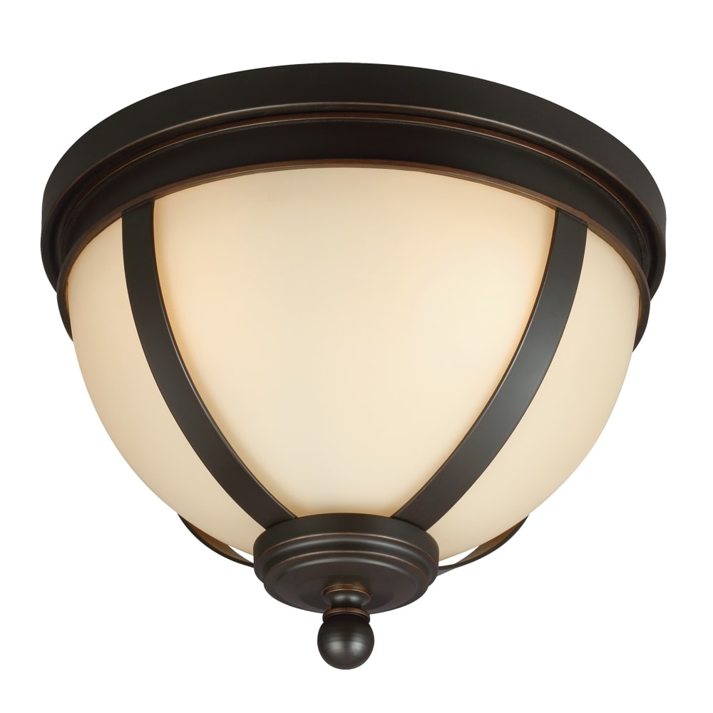 Sfera 3 light Autumn Bronze Flush Mount With Cafe Tint Glass