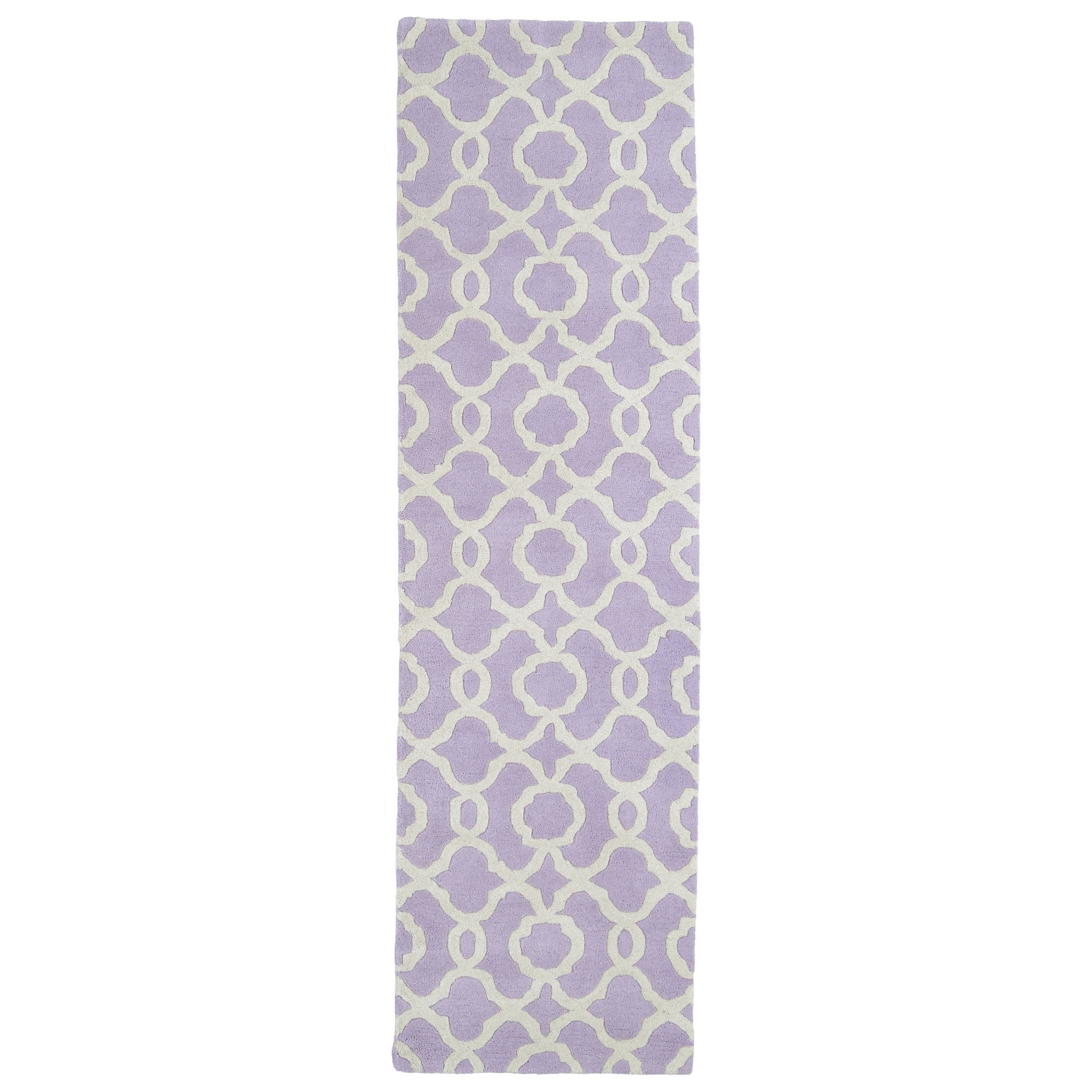 Cosmopolitan Trellis Lilac/ Ivory Hand tufted Wool Rug (23 X 8)