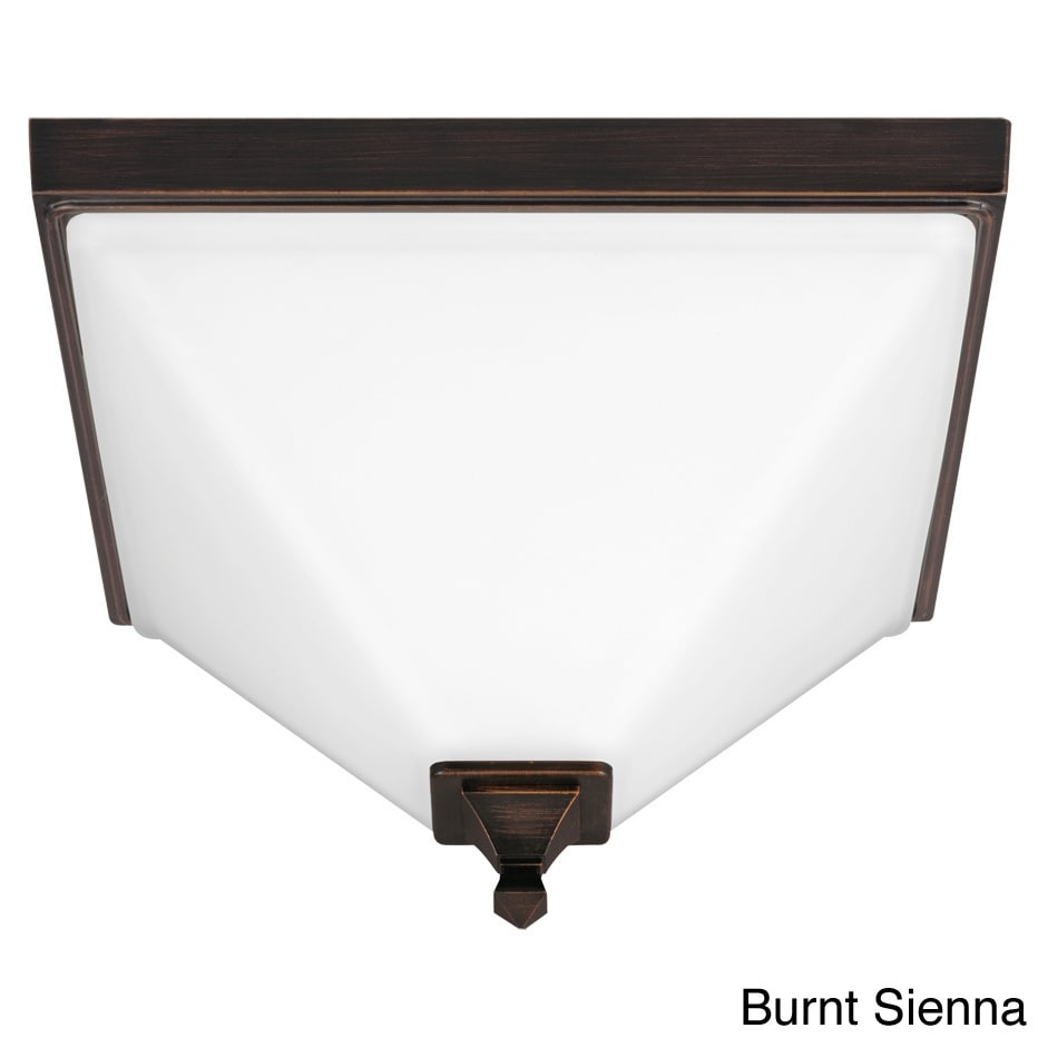 Denhelm 2 light Chrome Ceiling Flush Mount With Etched Glass Painted White Inside