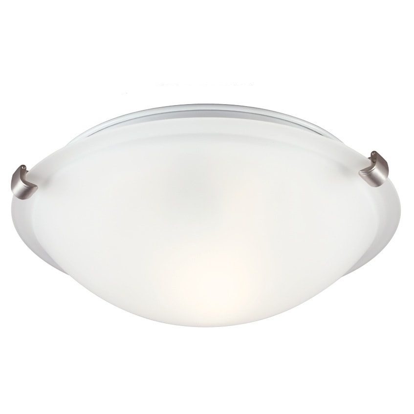 Fluorescent 1 light Brushed Nickel Ceiling Flush Mount