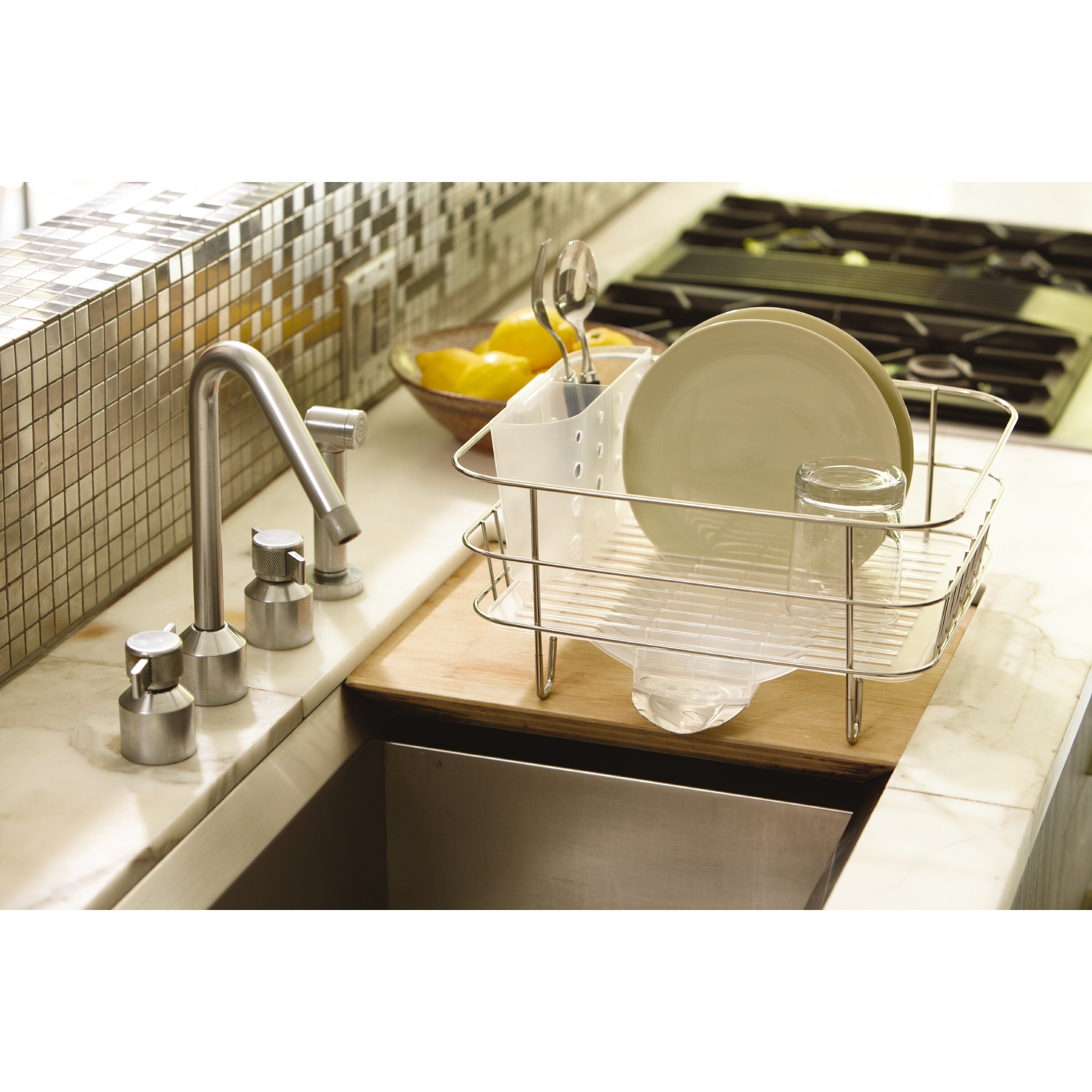 simplehuman Stainless Steel Compact Wire Frame Dish Rack Bed