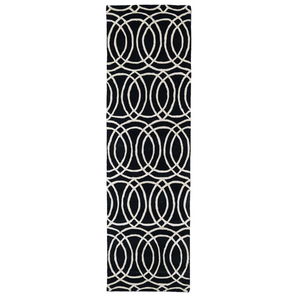 Safavieh Handmade Moroccan Chatham Black/ Ivory Wool Runner Rug (23 x