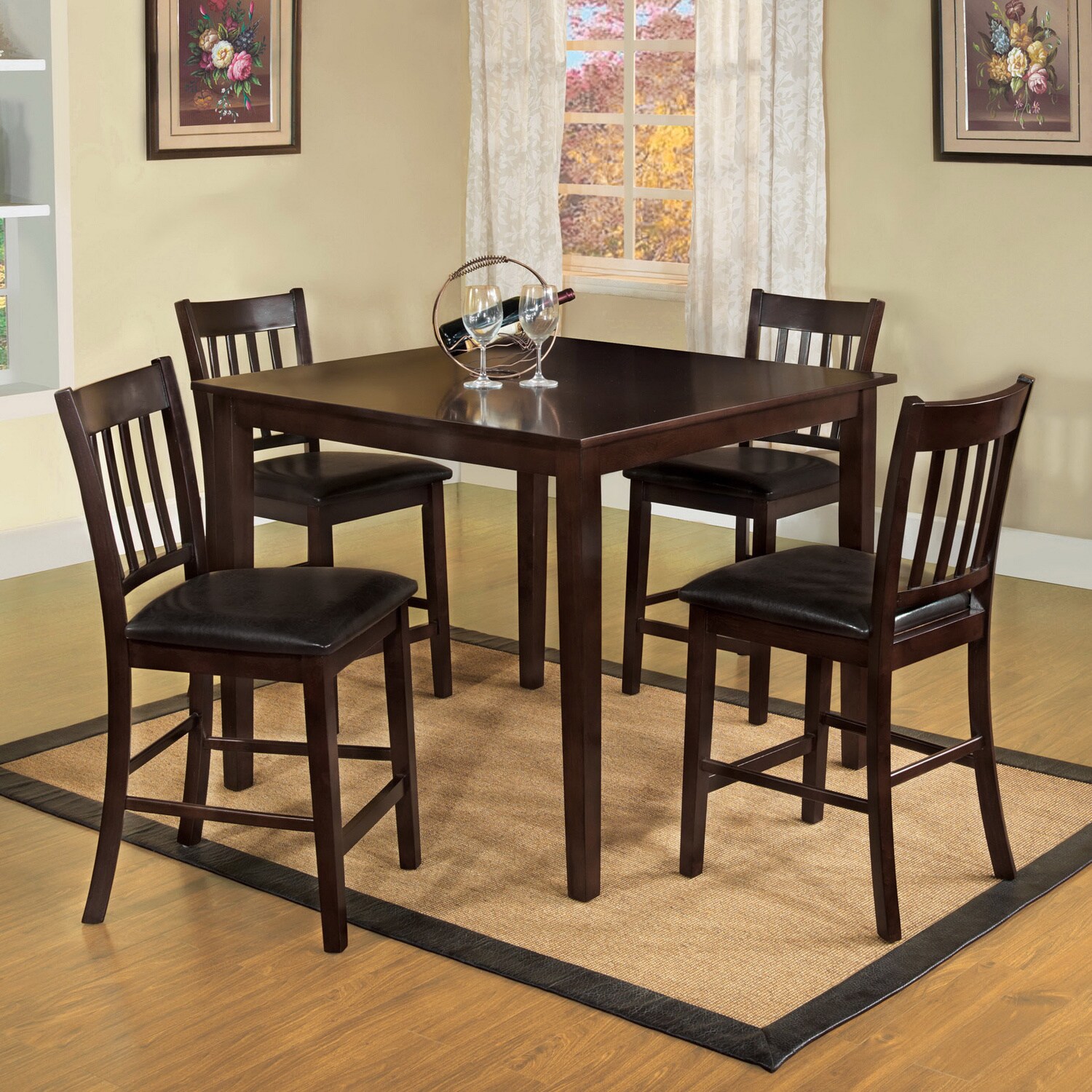 Furniture Of America Furniture Of America Espresso West Creston Creek 5 piece Counter Height Dining Set Espresso Size 5 Piece Sets