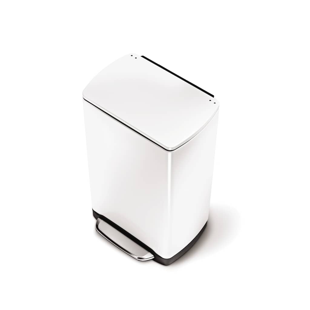 simplehuman White Wide-Step Rectangular Can