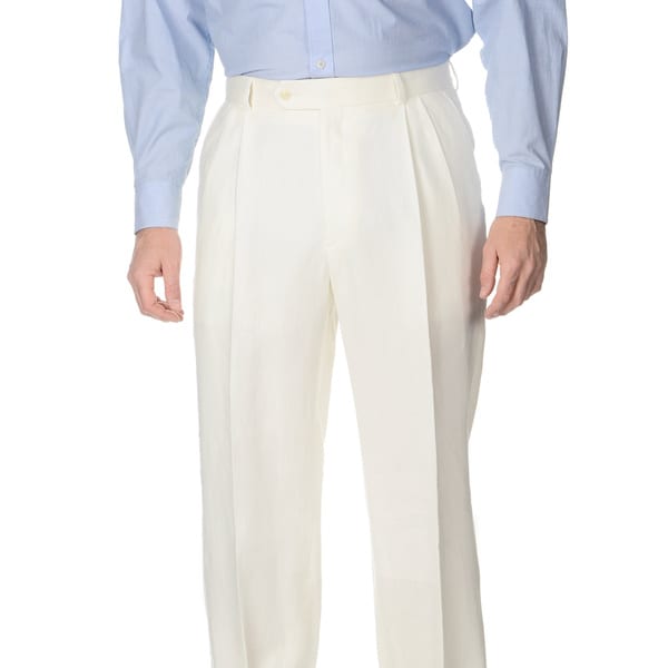 Palm Beach Mens Double Reverse Pleated Front Oyster Suit Pants