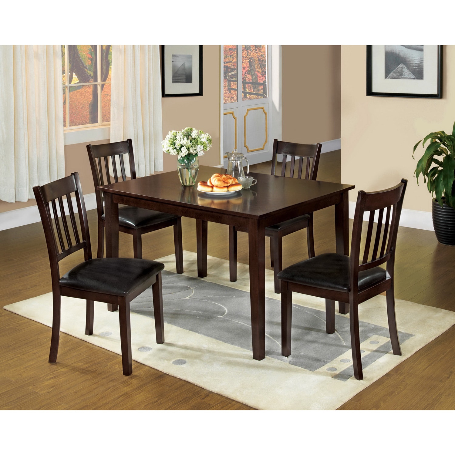 Furniture Of America Furniture Of America Espresso West Creston Creek 5 piece Dining Set Espresso Size 5 Piece Sets