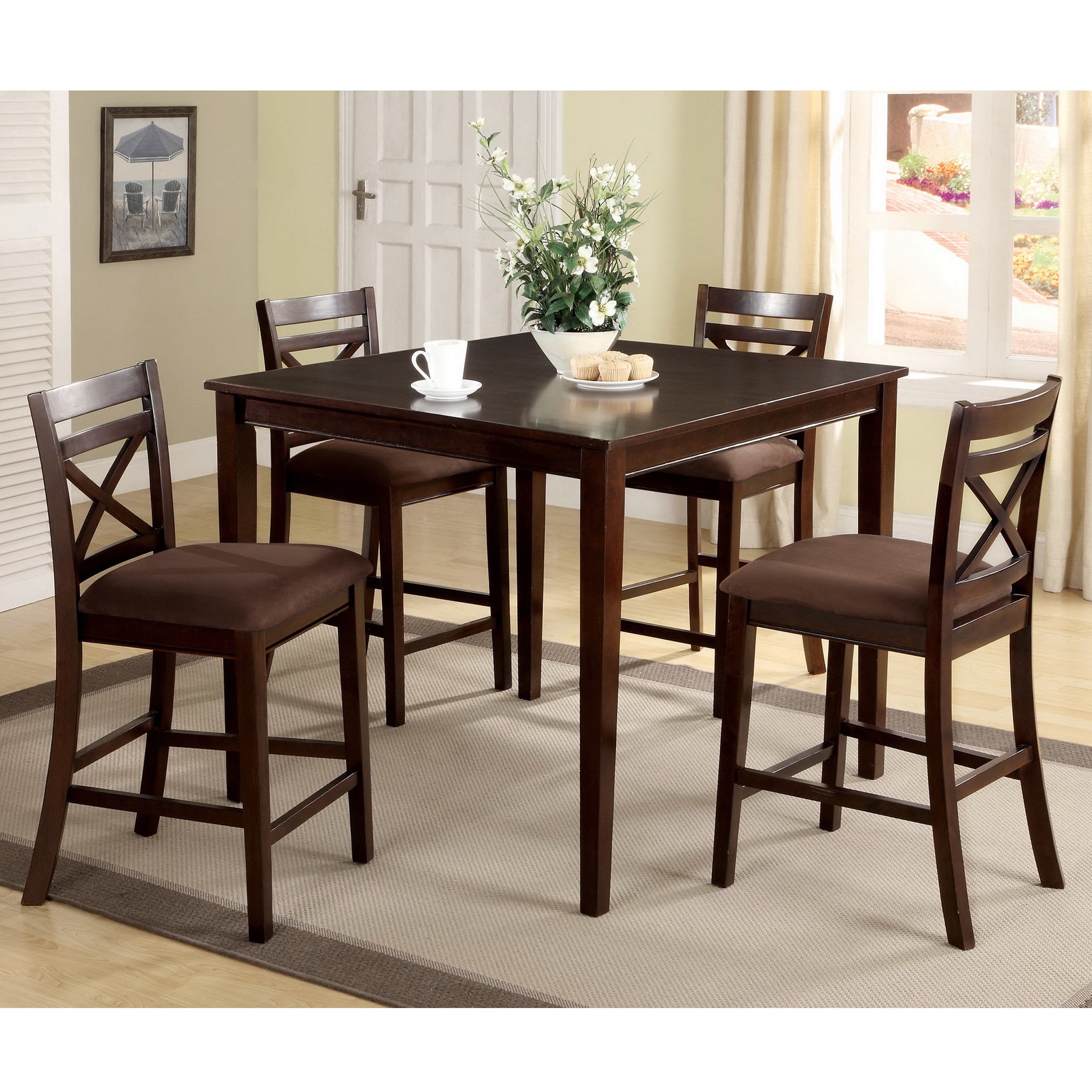 Furniture Of America Furniture Of America Espresso Westin Transitional 5 piece Counter Height Dining Set Espresso Size 5 Piece Sets