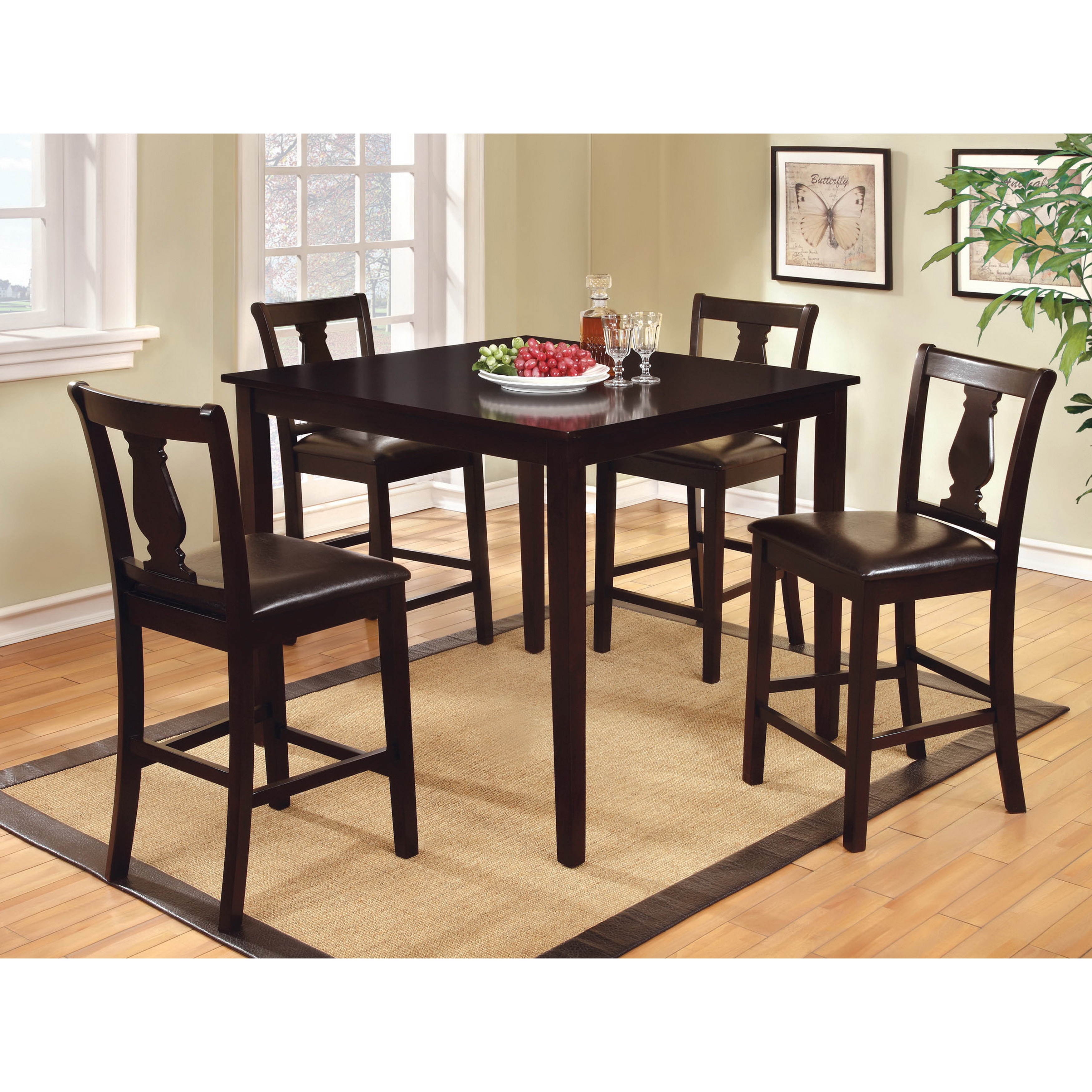 Furniture Of America Furniture Of America Espresso Briddle Geo 5 piece Counter Height Dining Set Espresso Size 5 Piece Sets