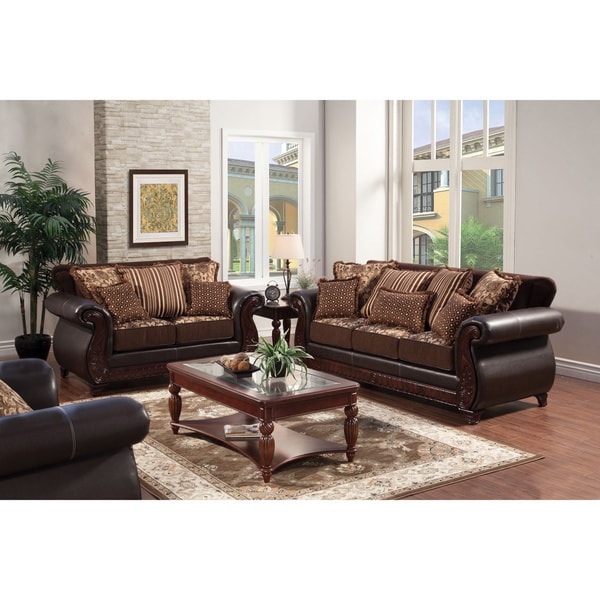 Shop Furniture of America Traditional Franchesca 2-piece Fabric ...