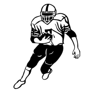 American Football Player Running Vinyl Art Wall Decal - Bed Bath ...