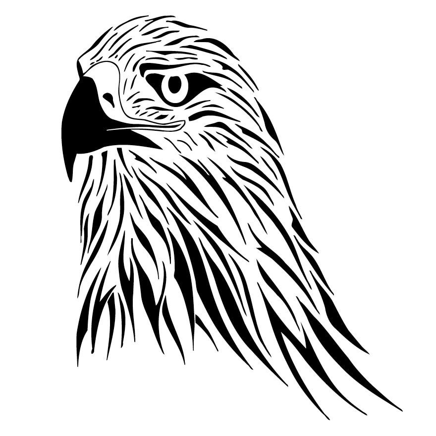 Eagle Bust Vinyl Wall Art (BlackDimensions 22 inches wide x 35 inches long )