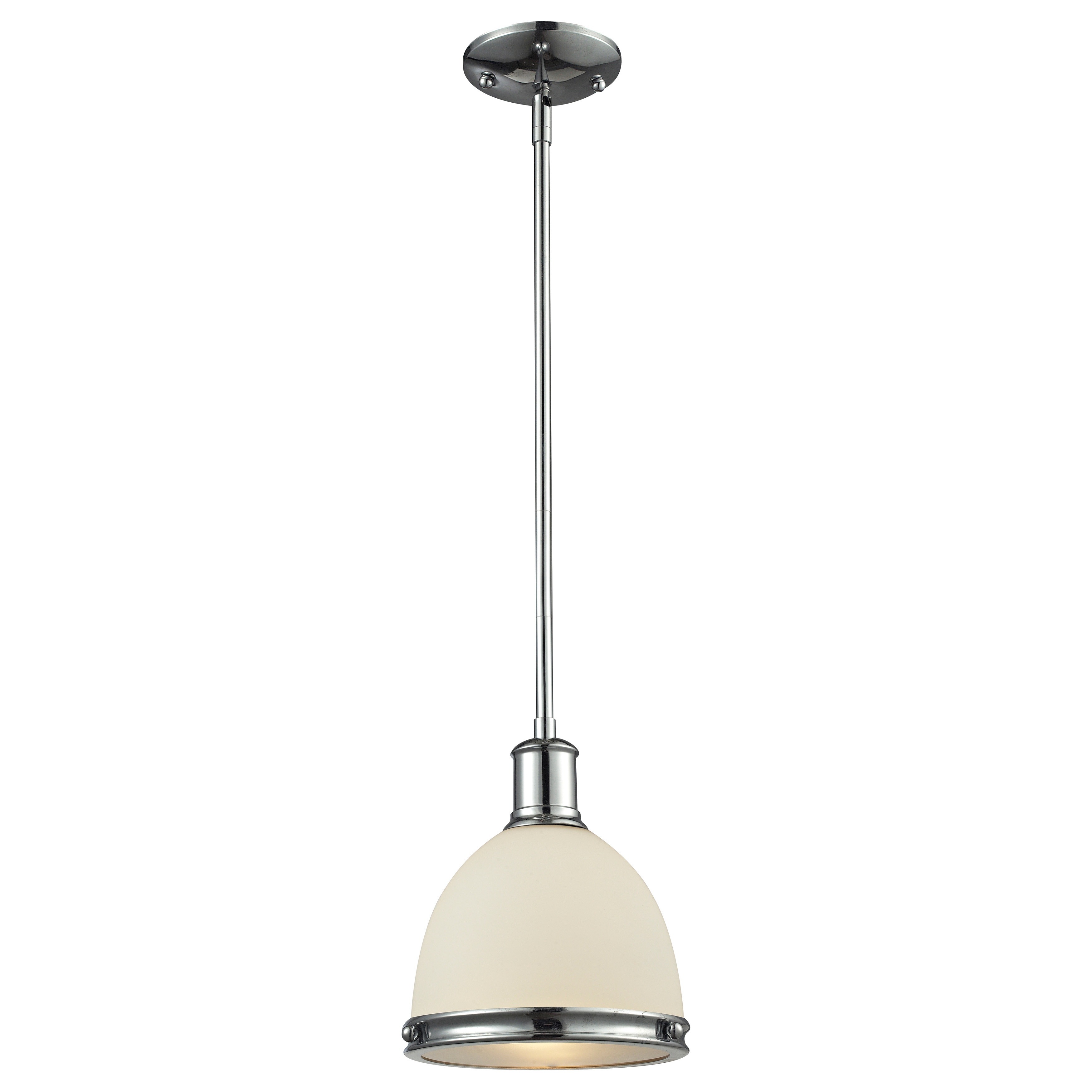 Z lite Mason 1 light Chrome/ Matte Opal Mini Pendant