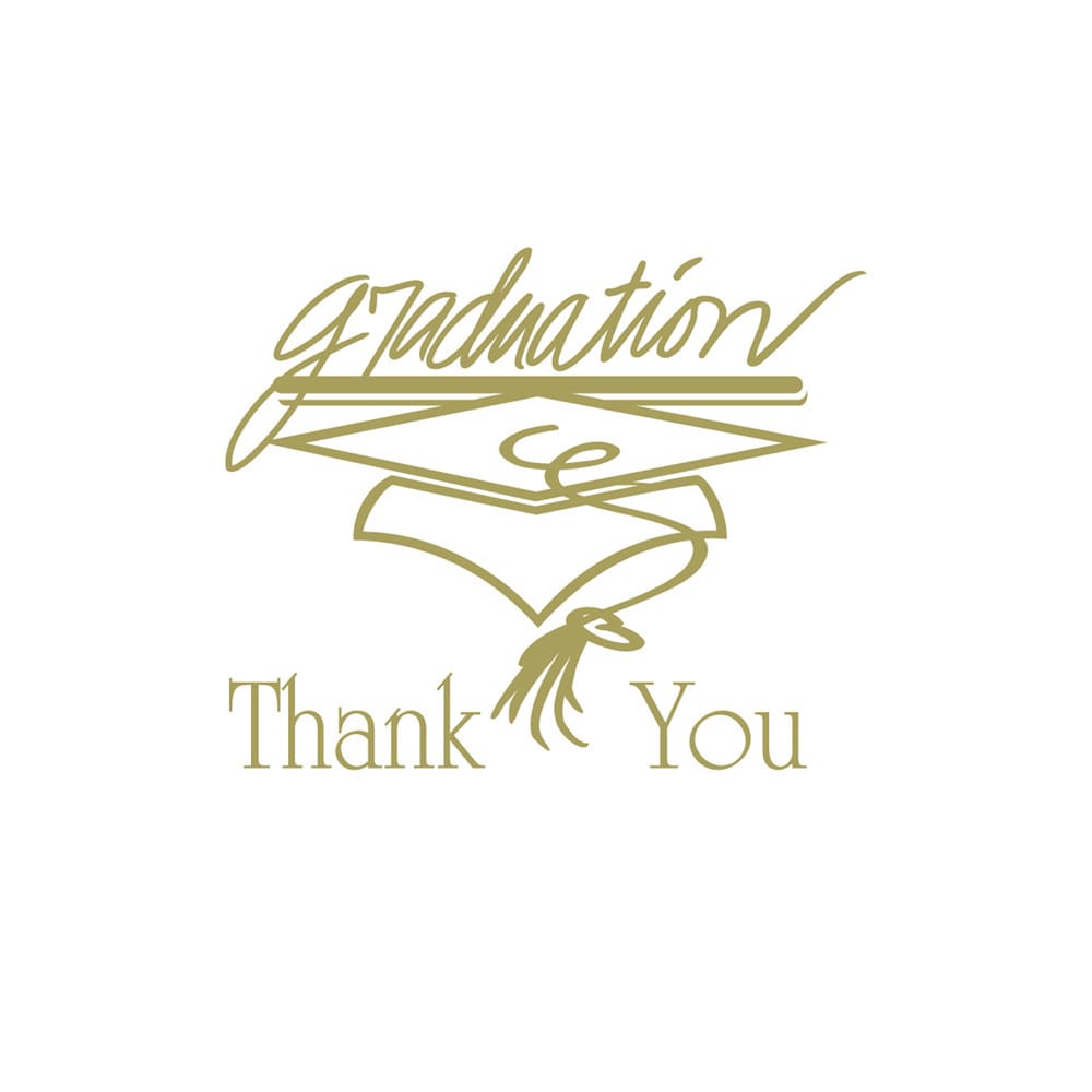 Gold Graduation Thank You Note Cards