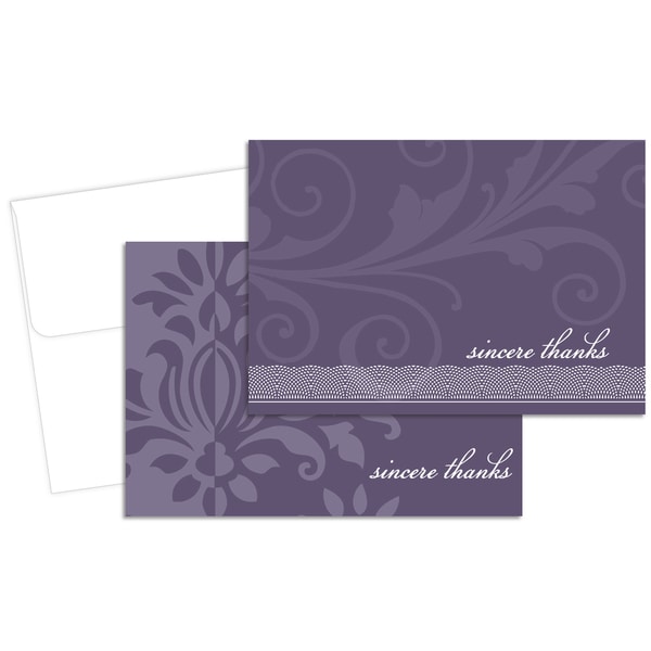 Amethyst Flourish Thank You Note Cards   16158943  