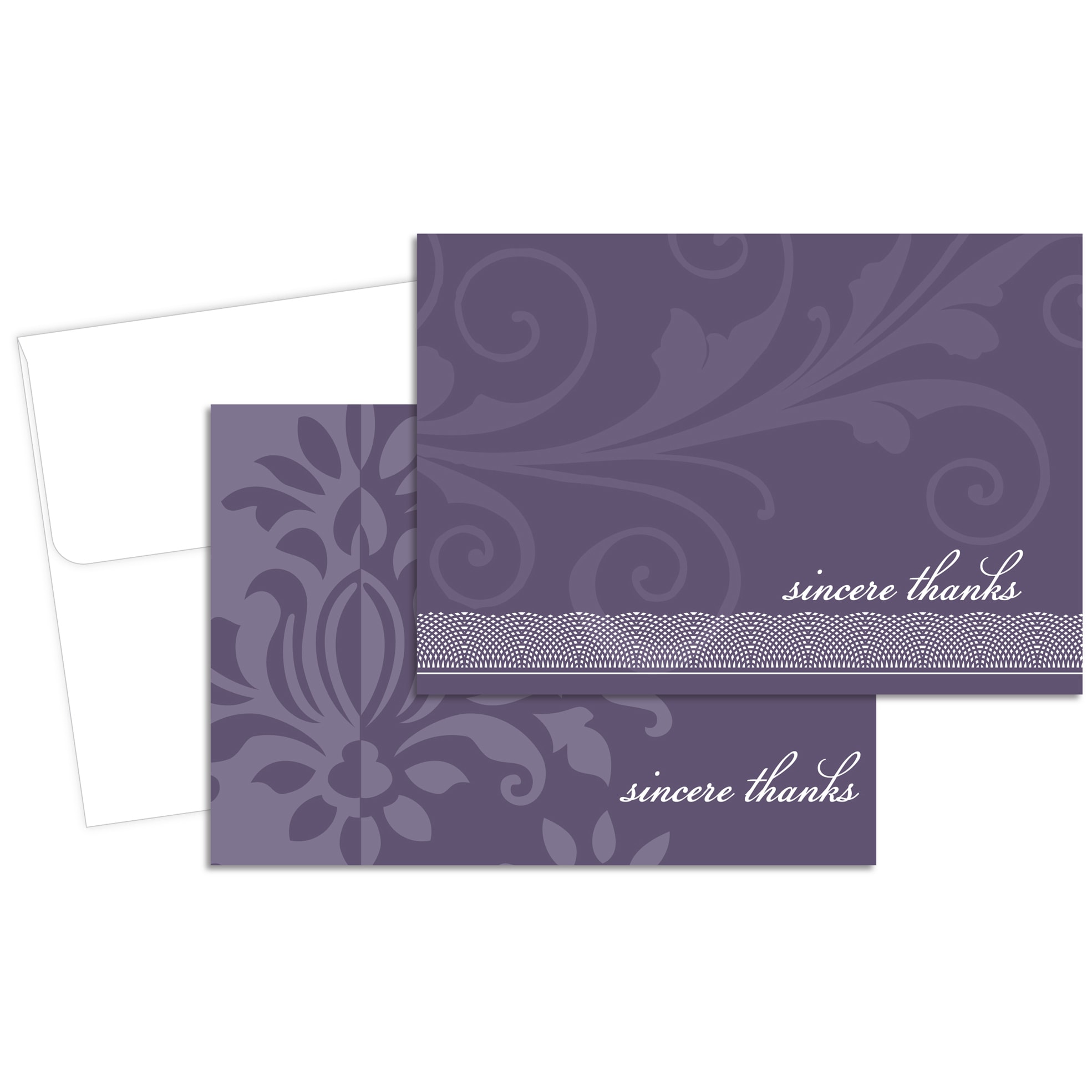 Amethyst Flourish Thank You Note Cards