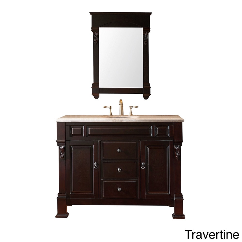 Virtu Virtu Usa Hampton 48 inch Single Sink Dark Walnut Vanity With Marble Countertop Set Espresso Size Single Vanities