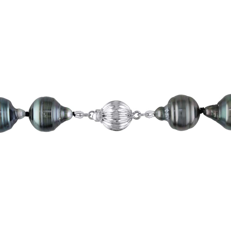 Miadora 14k White Gold Tahitian Pearl Necklace (10-11 mm)