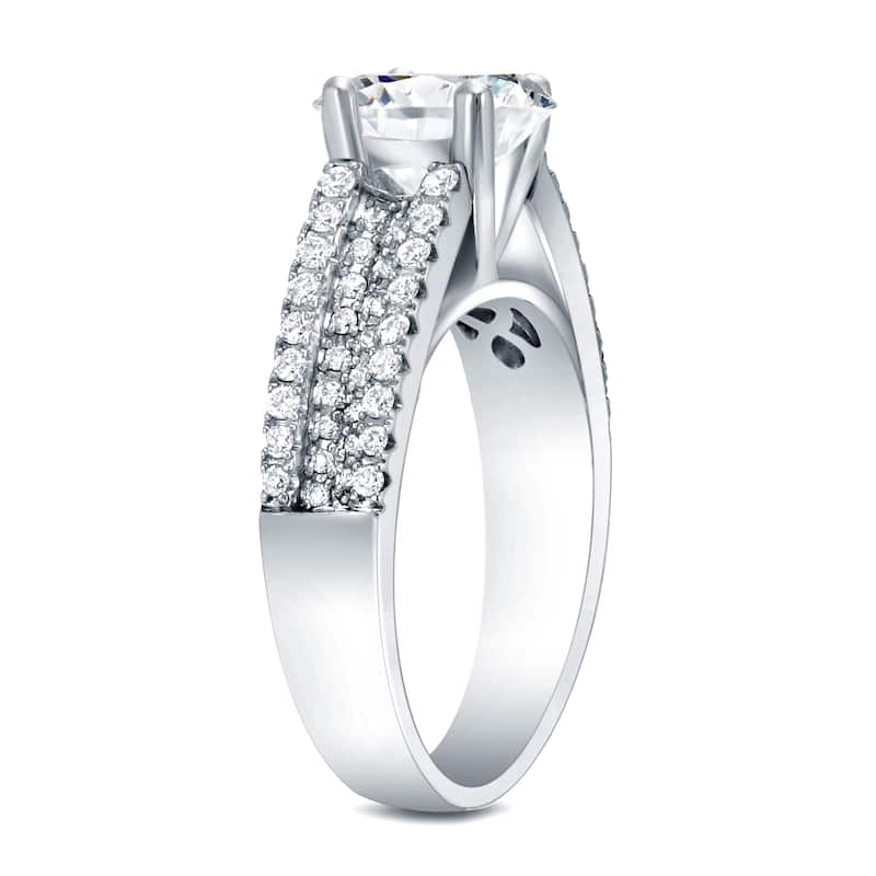 Auriya Round 1 1/2ct TDW Triple Split Shank Diamond Engagement Ring 14k Gold