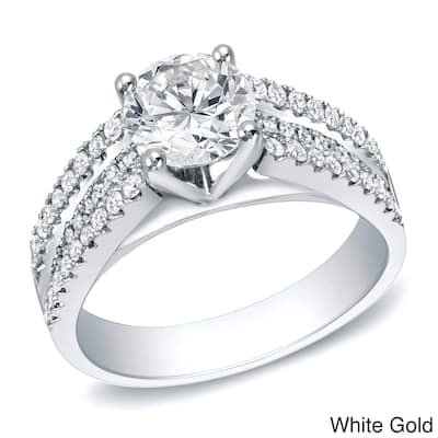 Auriya Round 1 1/2ct TDW Triple Split Shank Diamond Engagement Ring 14k Gold