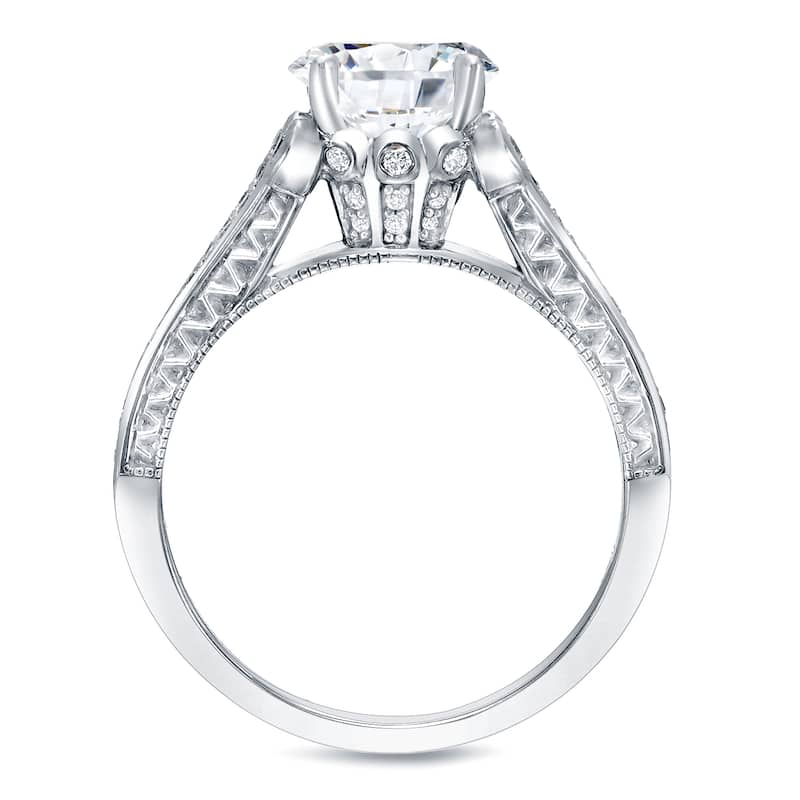 Auriya Vintage 1 1/4ct TDW Certified Round Diamond Engagement Ring 14k White Gold (H-I, SI1-SI2)