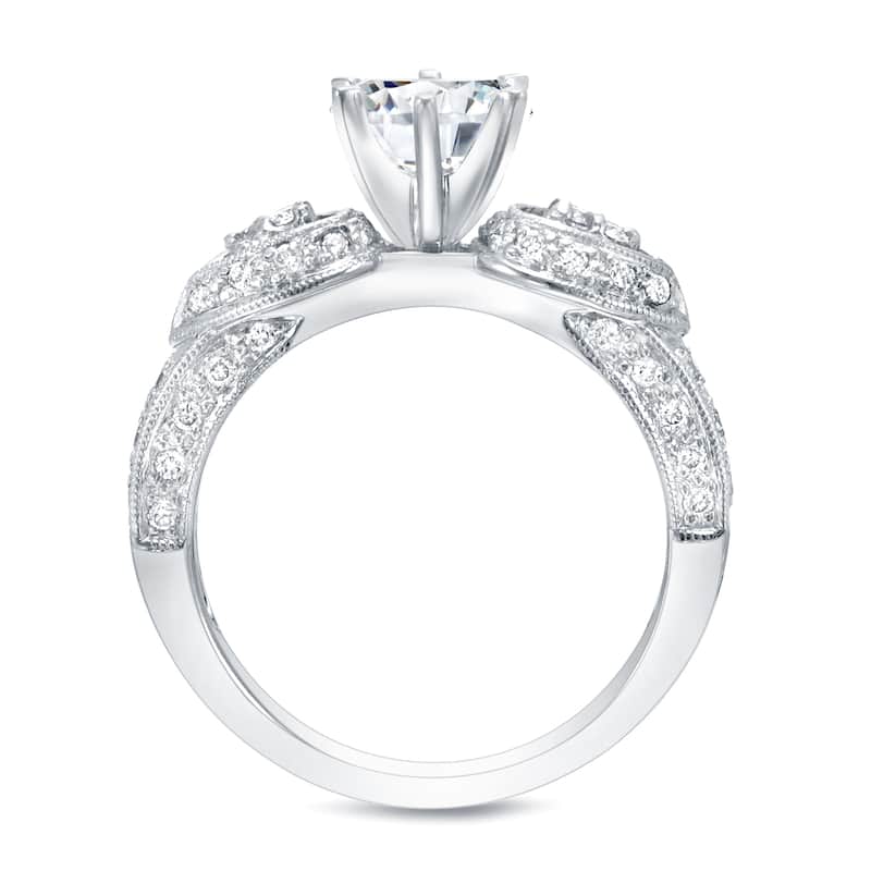 Auriya Vintage Inspired 1 1/2ct TDW Round Diamond Engagement Ring 14k Gold