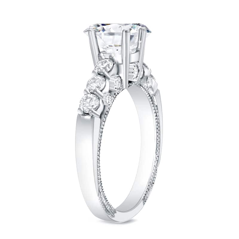 Auriya Vintage 1 1/2ct TDW Round Diamond Engagement Ring 14k Gold