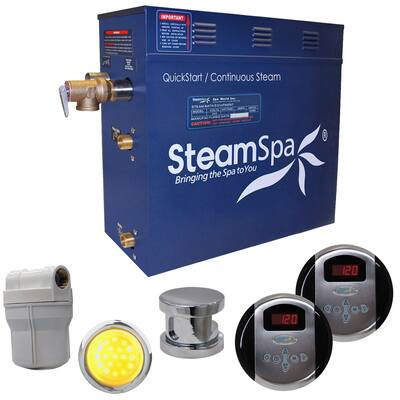 SteamSpa Royal 7.5kw Steam Generator Package in Brushed Nickel