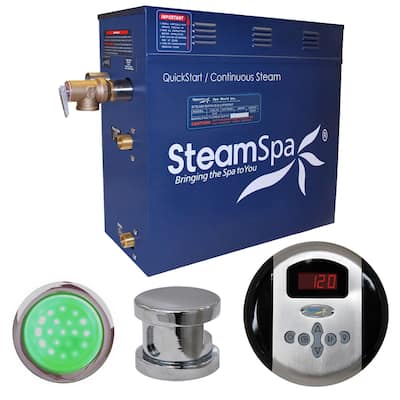 SteamSpa Indulgence 9kw Steam Generator Package in Chrome