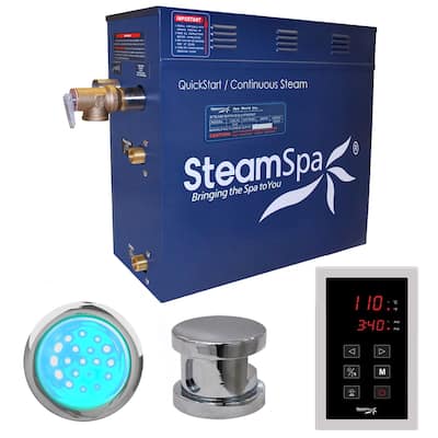 SteamSpa Indulgence 9kw Touch Pad Steam Generator Package in Chrome