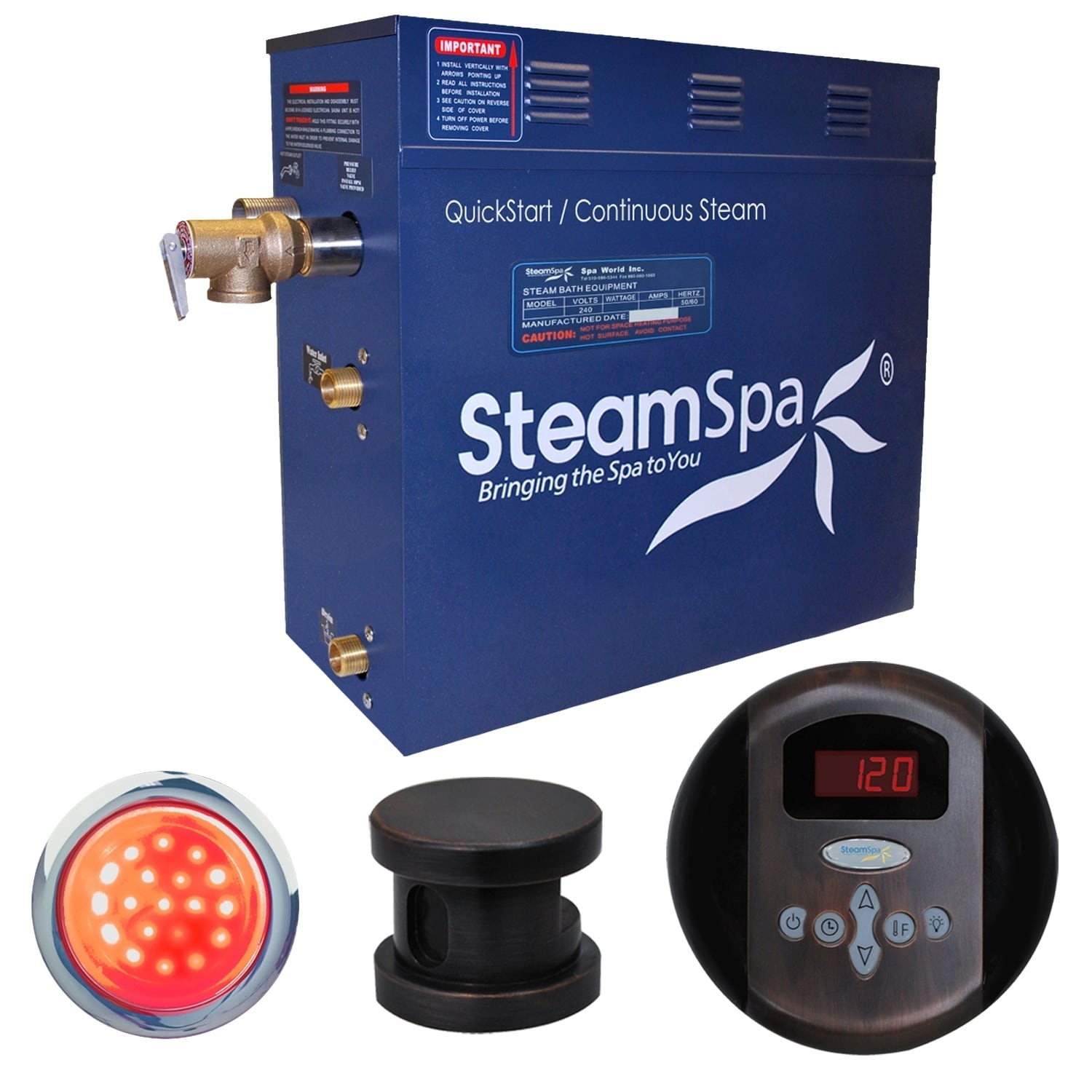 Steamspa Indulgence 7.5kw Steam Generator Package In Oil Rubbed Bronze