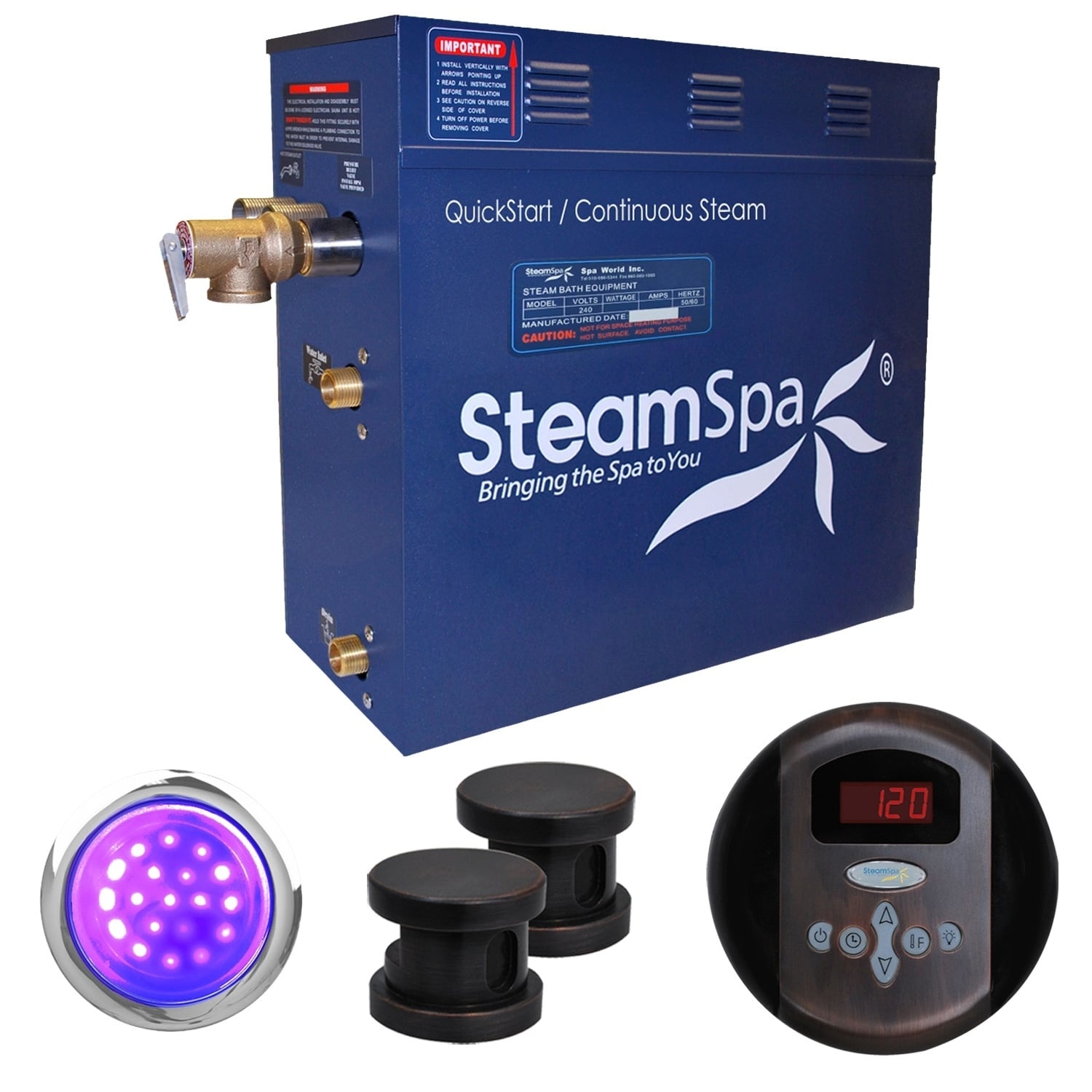 Steamspa Indulgence 10.5kw Steam Generator Package In Oil Rubbed Bronze