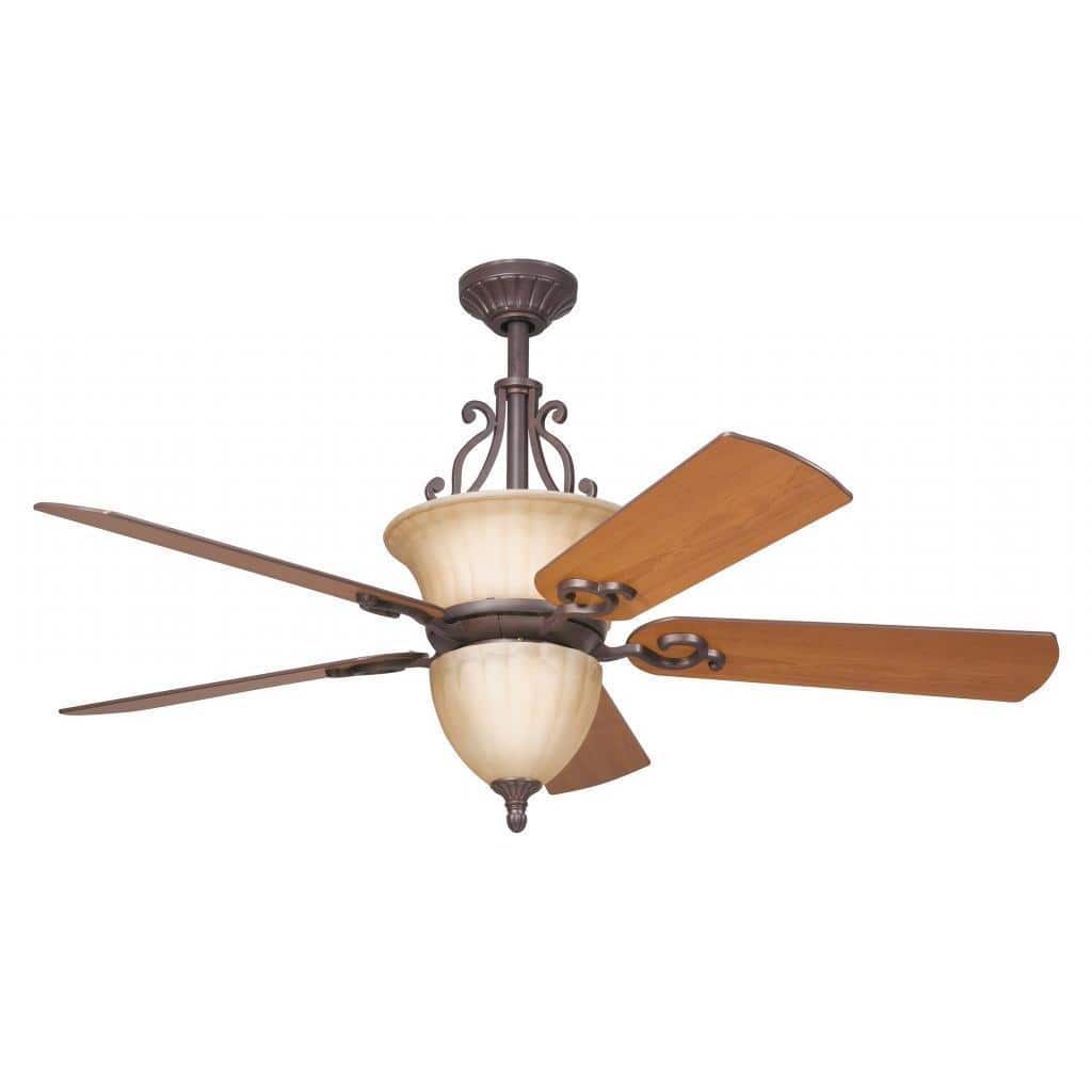 Transitional Carre Bronze Ceiling Fan and Light Kit