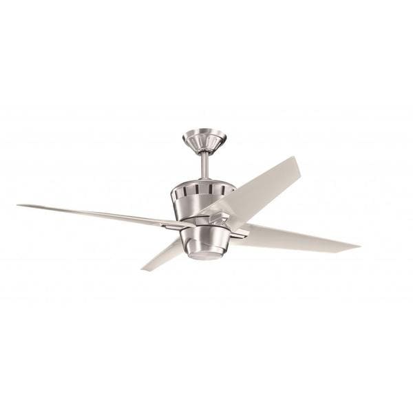 Contemporary Brushed Stainless Steel Ceiling Fan and Light Kit - Free