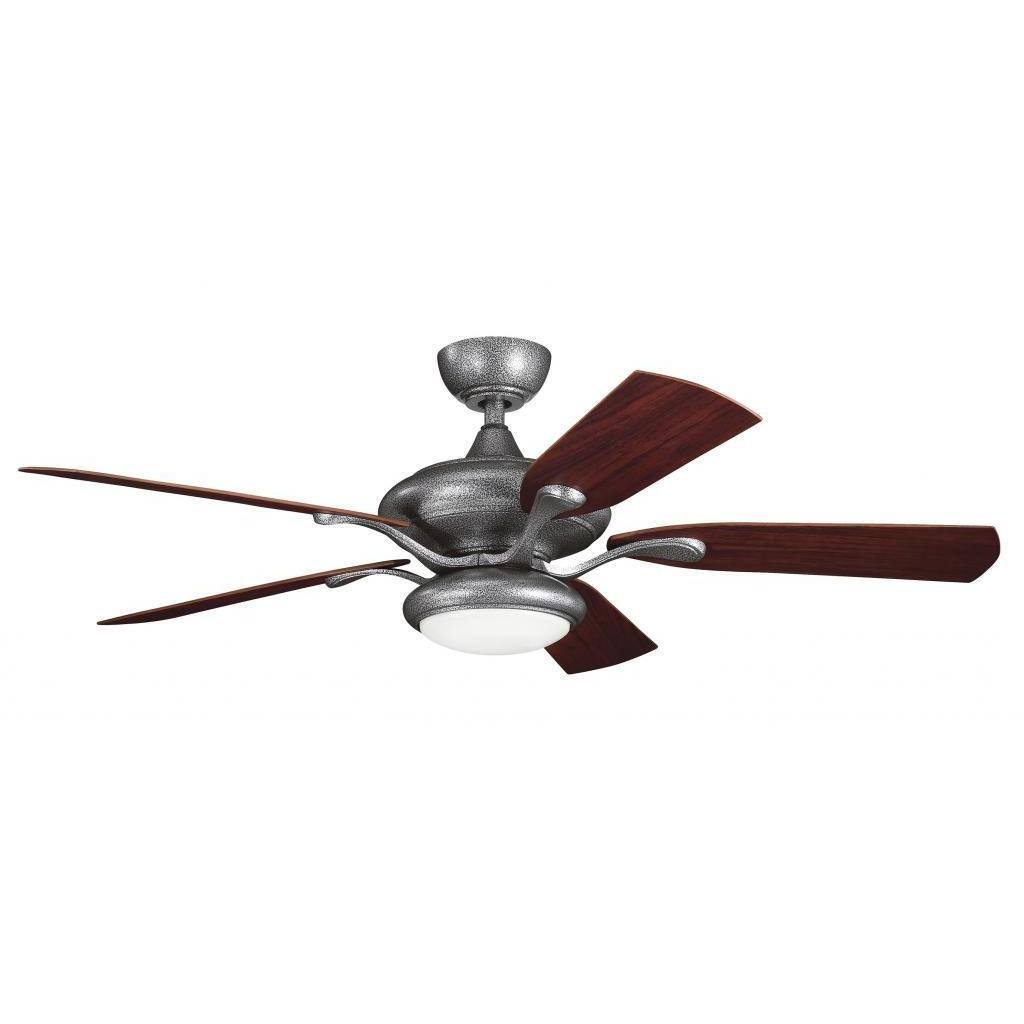 Contemporary Weathered Steel Ceiling Fan and Light Kit