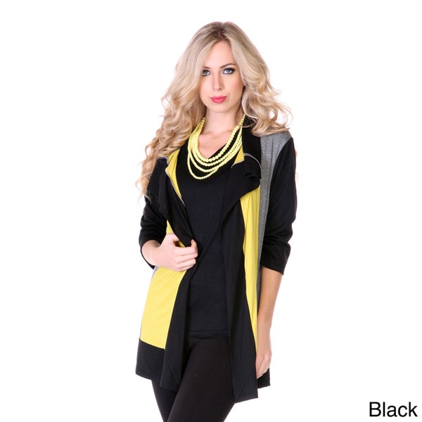 Women's Colorblocked Open Cardigan Cardigans & Twin Sets