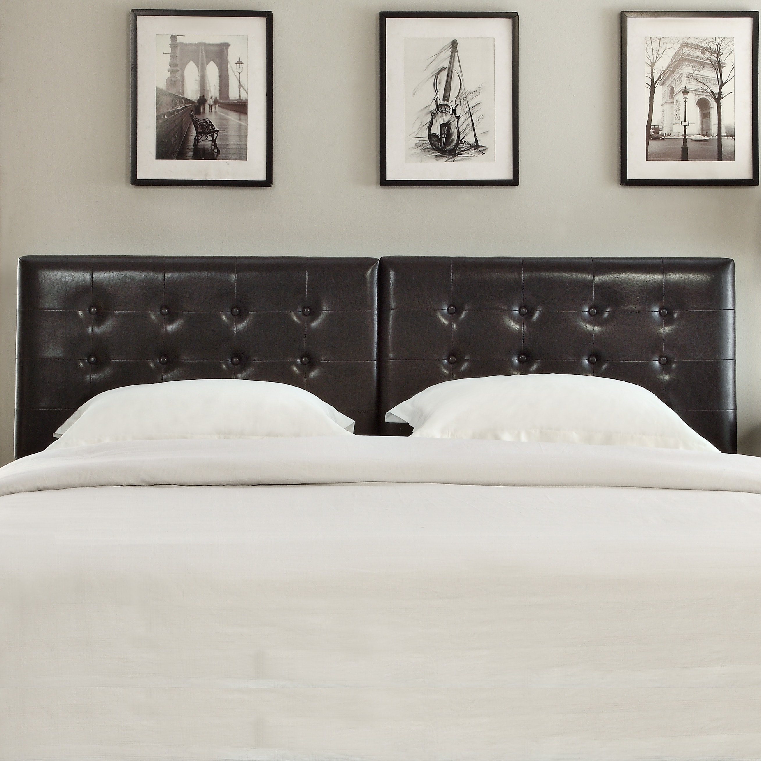 Shop Button Tufted King or Cal King Synthetic Leather Upholstery