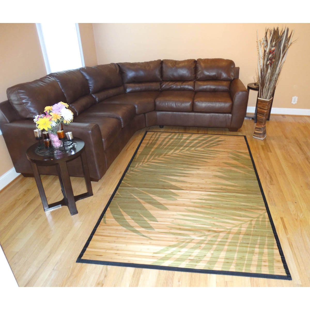 Hand woven Palm Leave Flatweave Bamboo Rug (8 X 10)