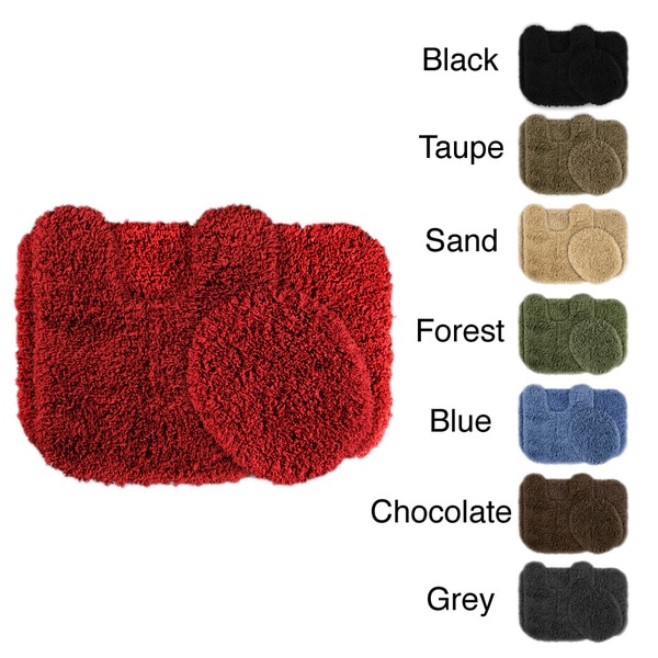 Somette Serenity Washable 3-piece Bath Rug Set - Overstock ...