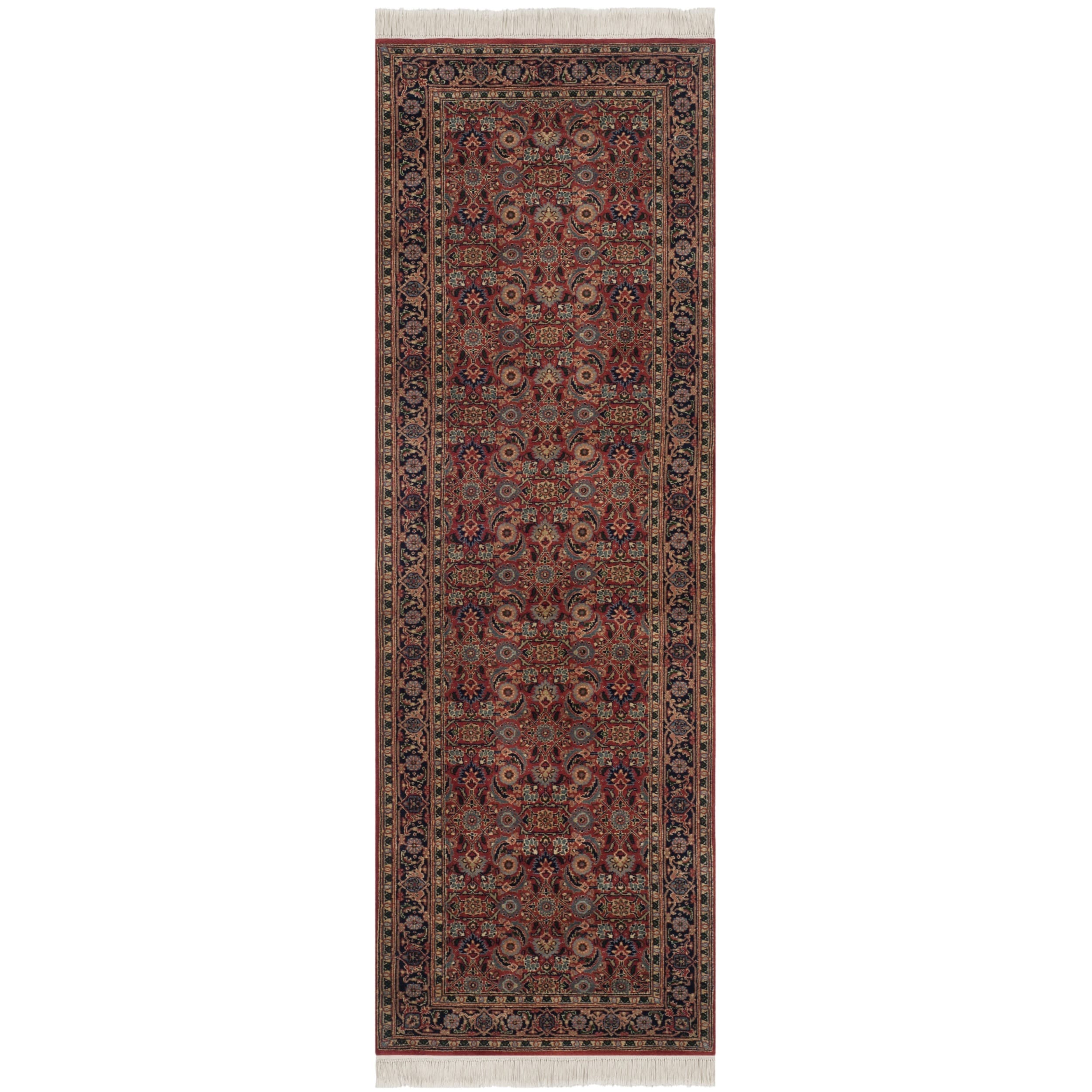 Safavieh Hand knotted Herati Rust/ Navy Wool Rug (26 X 8)