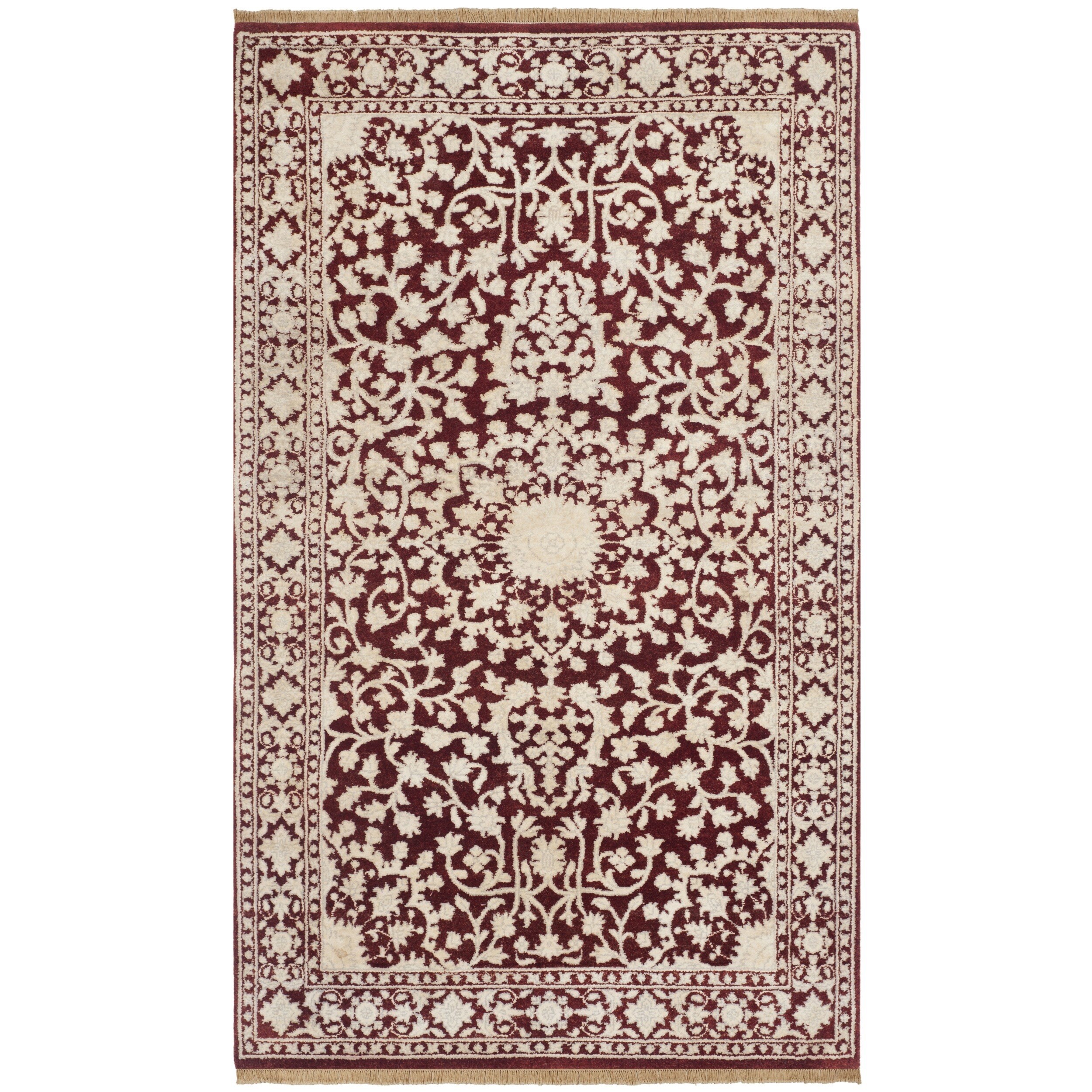 Safavieh Hand knotted Ganges River Red/ Ivory Wool Rug (3 X 5)