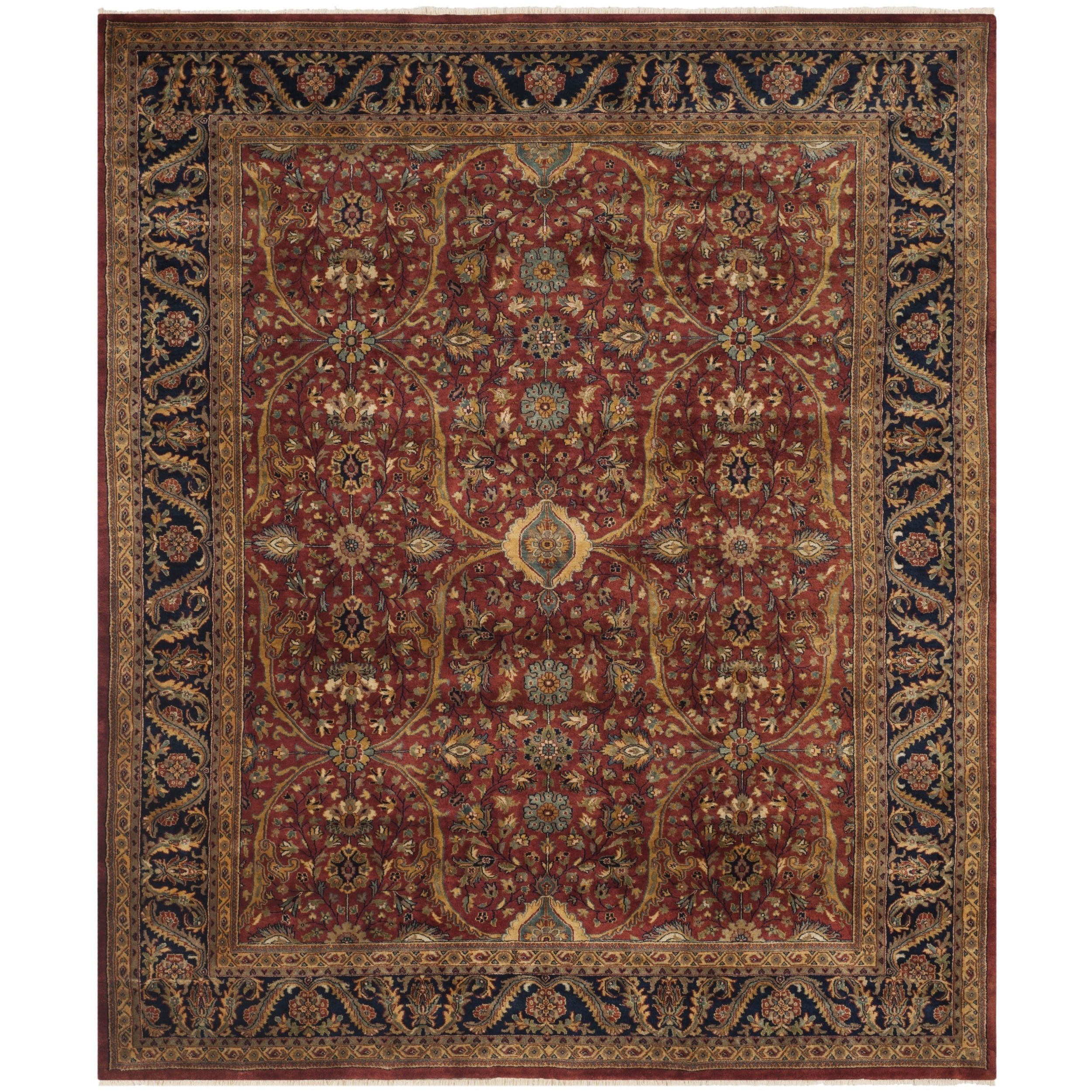 Safavieh Hand knotted Farahan Sarouk Rust/ Navy Wool Rug (8 X 10)