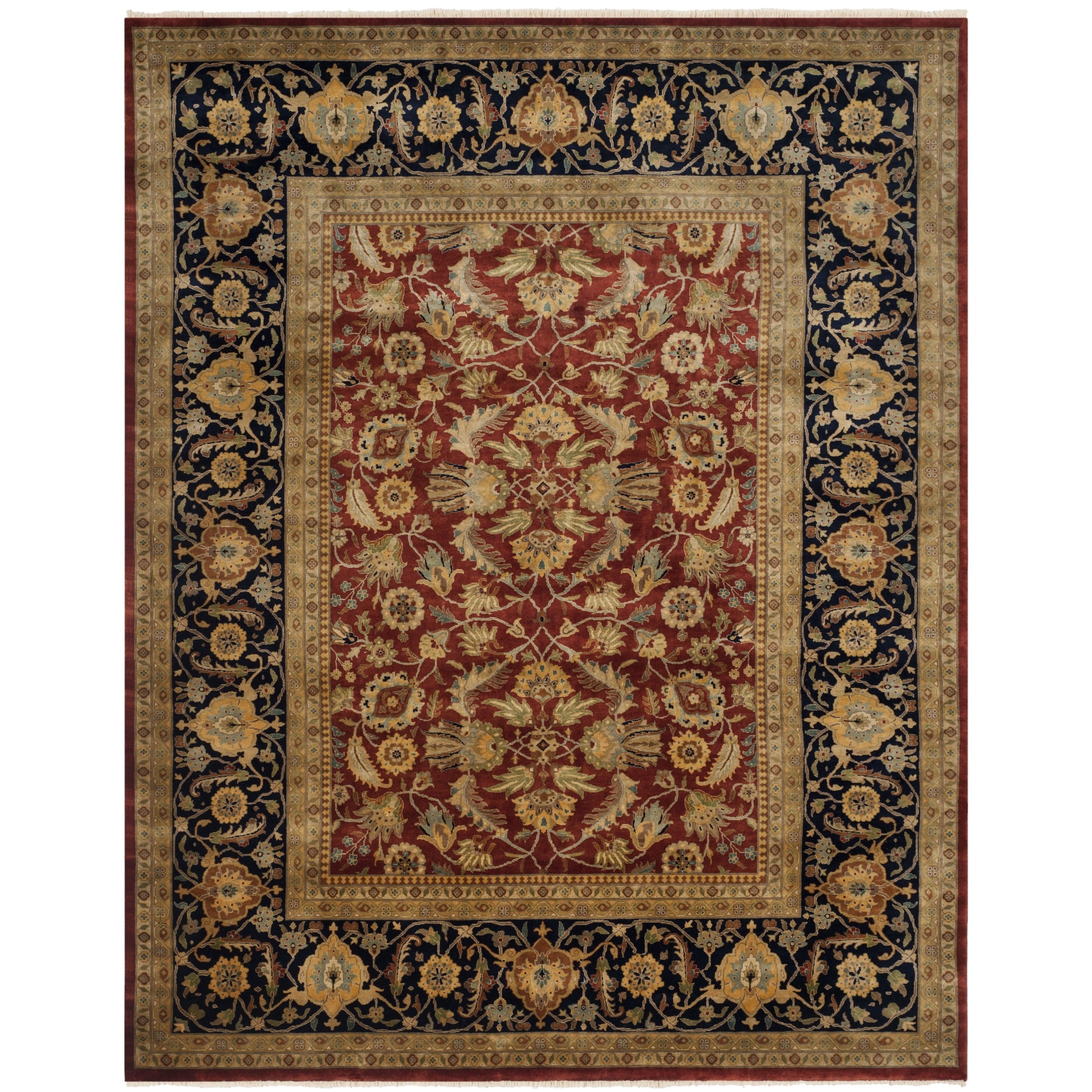 Safavieh Hand knotted Farahan Sarouk Rust/ Navy Wool Rug (8 X 10)