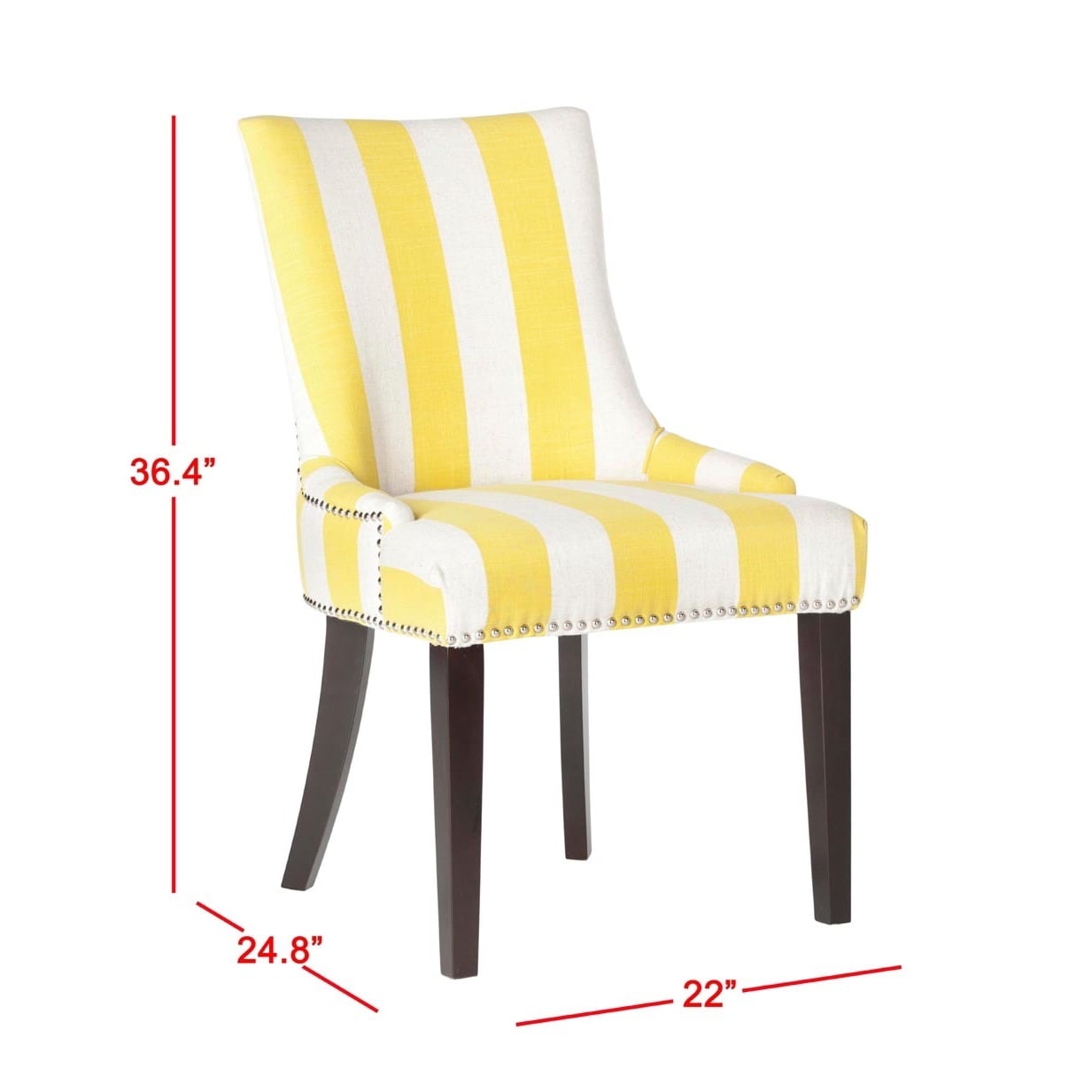 yellow and white striped chair