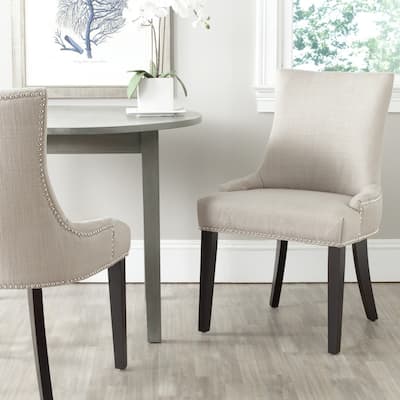 SAFAVIEH Dining Lester Antique Gold Viscose Blend Dining Chairs (Set of 2) - 22" x 24.8" x 36.4"