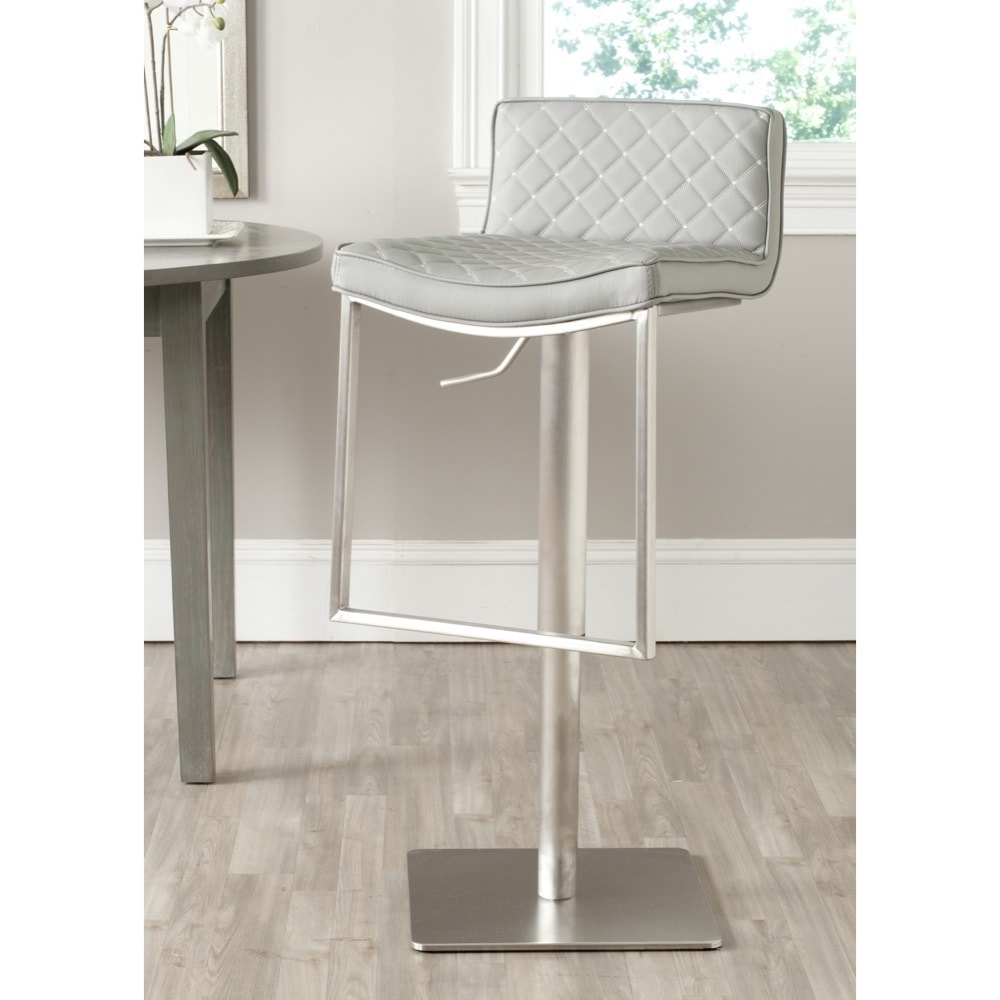 Safavieh Claudio Grey Leather Barstool