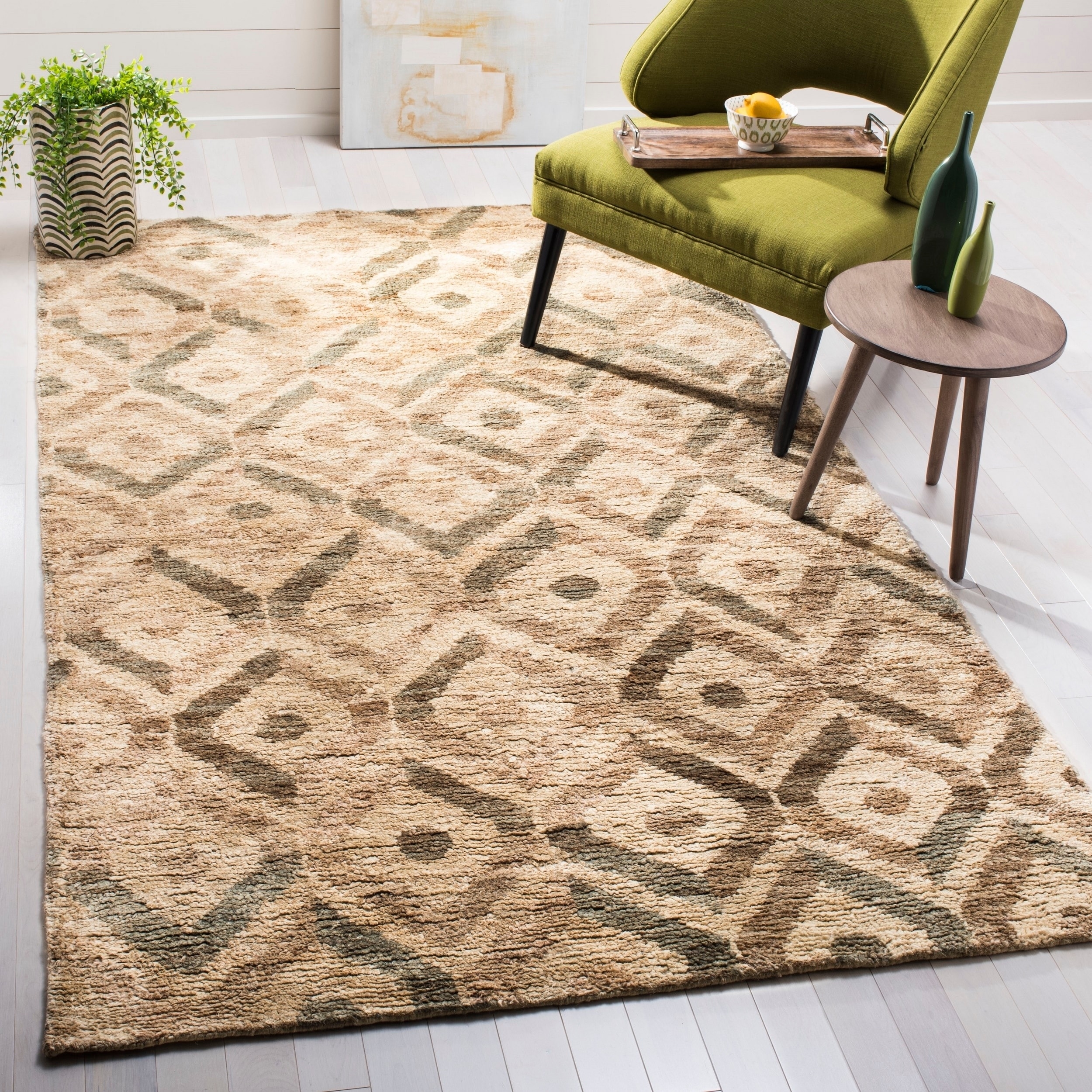 Safavieh Hand knotted Bohemian Bleach/ Brown Jute Rug (8 X 10)