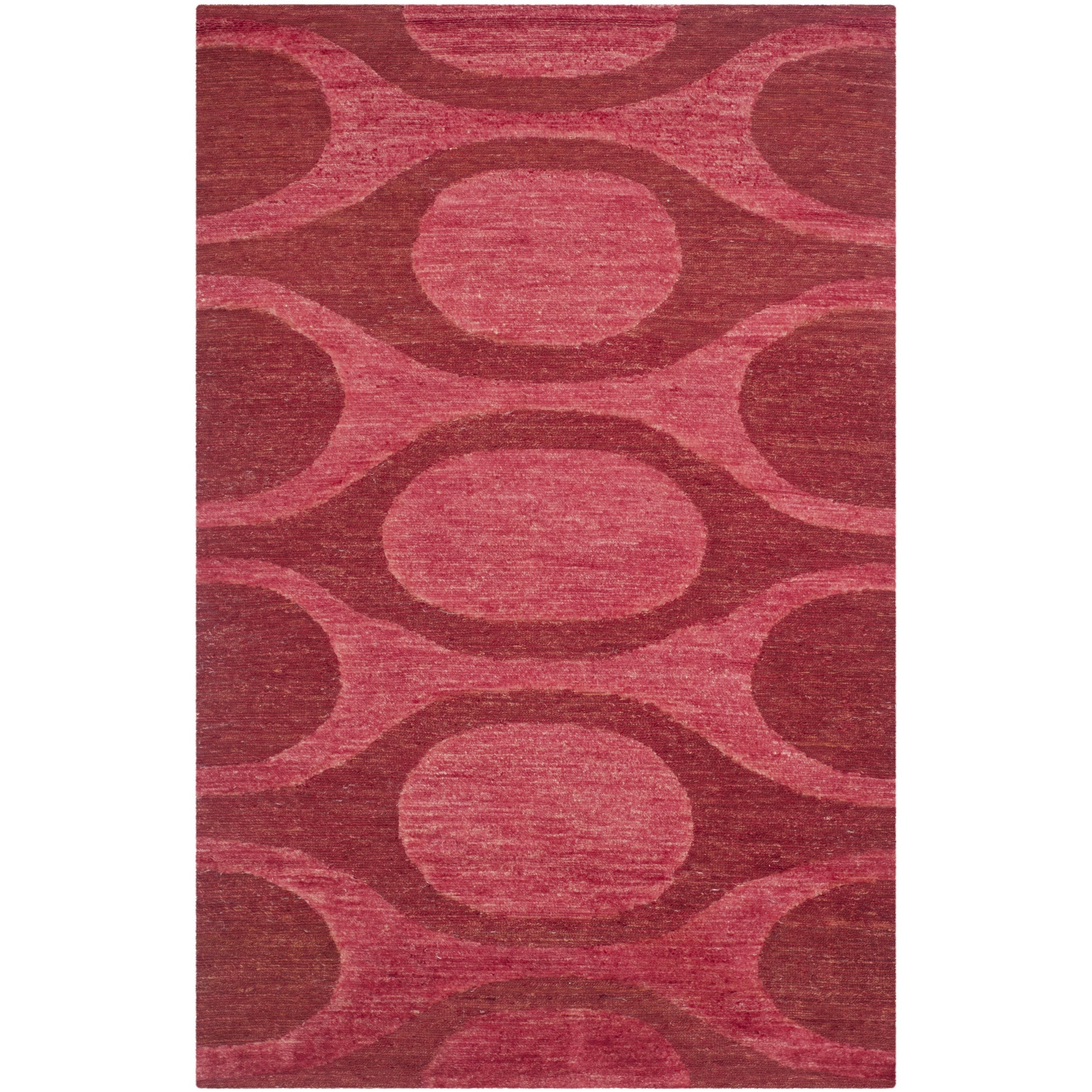 Safavieh Hand knotted Santa Fe Raspberry/ Red Wool Rug (6 X 9)