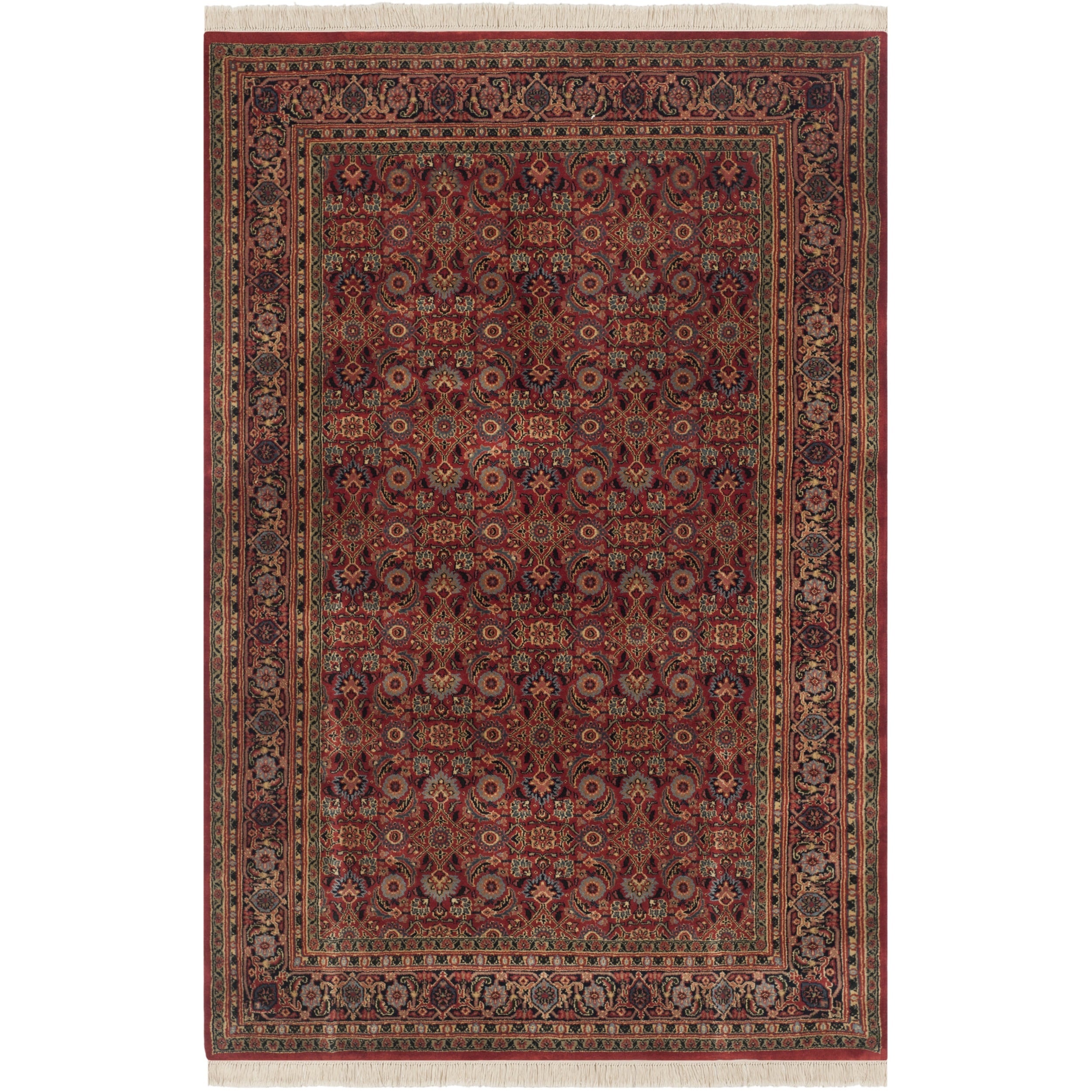 Safavieh Hand knotted Herati Rust/ Navy Wool Rug (6 X 9)