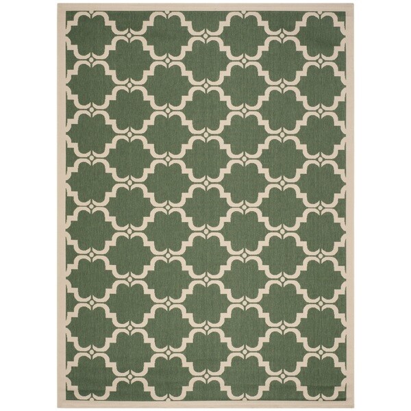 Safavieh Courtyard Moroccan Dark Green/ Beige Indoor/ Outdoor Rug - 9' x 12'