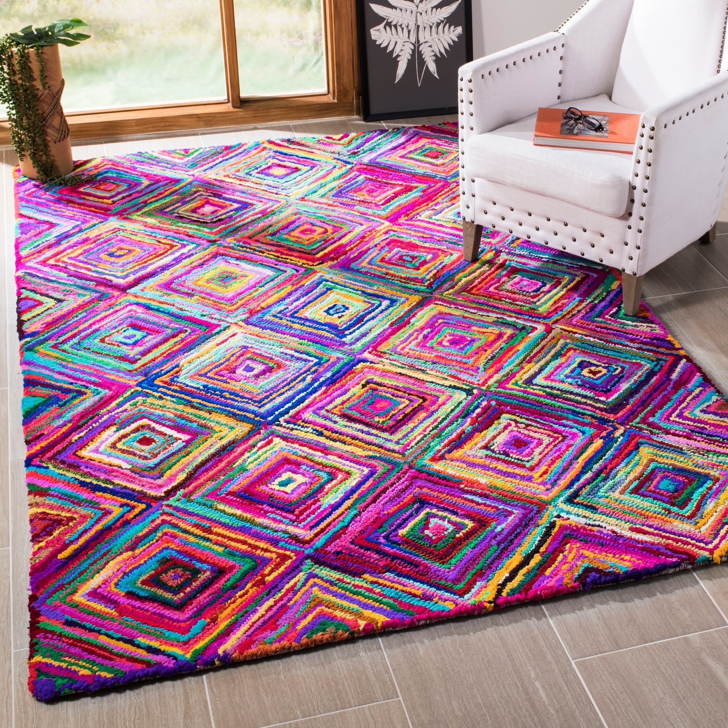 Safavieh Handmade Nantucket Multicolored Cotton Rug (6 X 9)